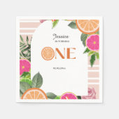 Tropical Citrus Baby eerste verjaardag Waterverf Servet (Voorkant)