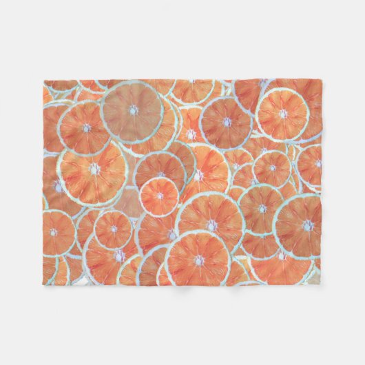 Tropical Citrus Fruit Oranges Tangerine Slices | Fleece Deken (Voorkant (Horizontaal))