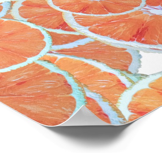 Tropical Citrus Fruit Oranges Tangerine Slices | Poster (Hoek)