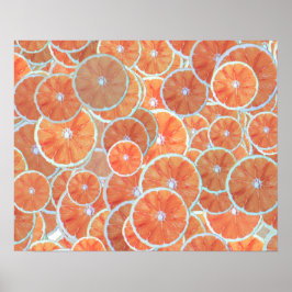 Tropical Citrus Fruit Oranges Tangerine Slices | Poster