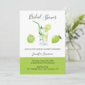 Tropical Citrus Green Lime Bridal Shower  Kaart (Staand voorkant)