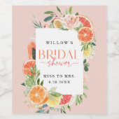 Tropical Citrus Vrijgezellenfeest aangepaste wijnl Wijn Etiket (Enkel label)