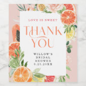 Tropical Citrus Vrijgezellenfeest Snack Favoriet E Wijn Etiket (Enkel label)