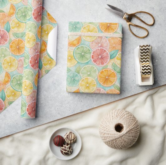 Tropical Citrus Watercolor Gift Wrap Cadeaupapier (Crafts)