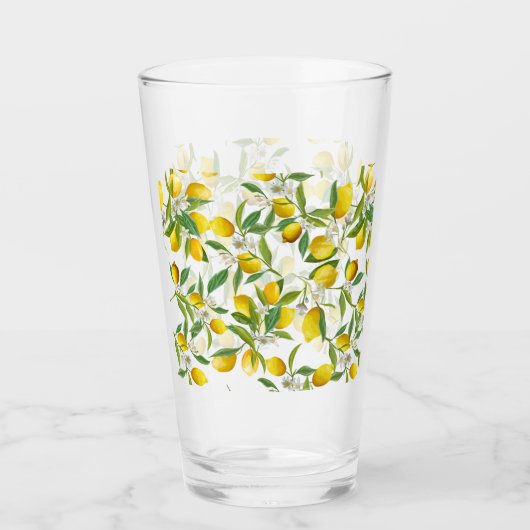 TROPICAL Citrus ZOMER FRUIT Bloem citroen Slice Glas (Voorkant)