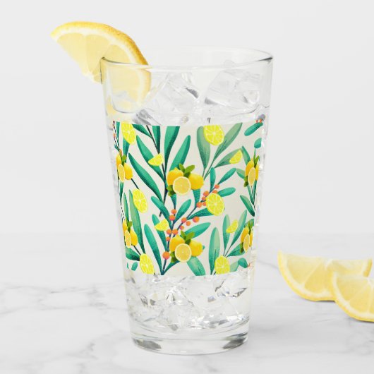 TROPICAL Citrus ZOMER FRUIT Bloem citroen Slice Glas (Voorkant ijs)