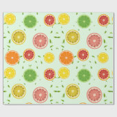 TROPICAL Citrus ZOMERFRUIT Sinaasappel citroenschi Cadeaupapier (Vlak)