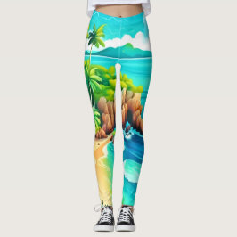Tropical Coast Bliss Design Leggings