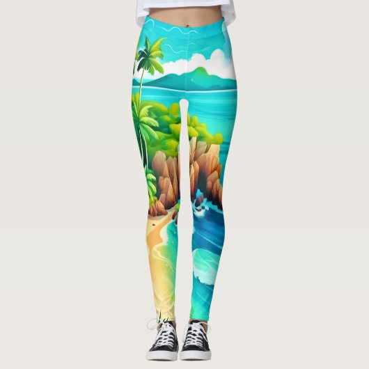 Tropical Coast Bliss Design Leggings (Voorkant)