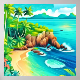 Tropical Coast Bliss Design Poster