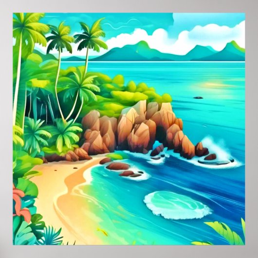 Tropical Coast Bliss Design Poster (Voorkant)