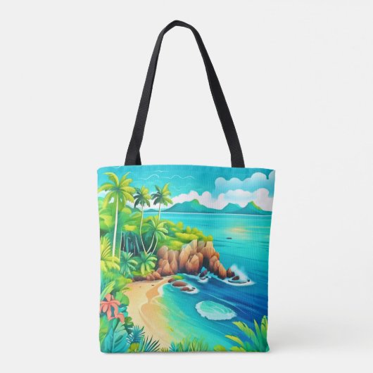 Tropical Coast Bliss Design Tote Bag (Achterkant)