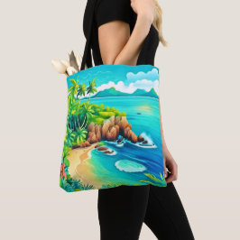 Tropical Coast Bliss Design Tote Bag