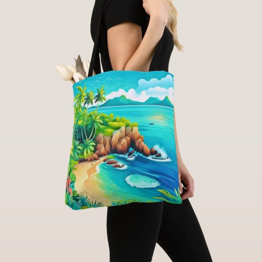 Tropical Coast Bliss Design Tote Bag (Dichtbij)