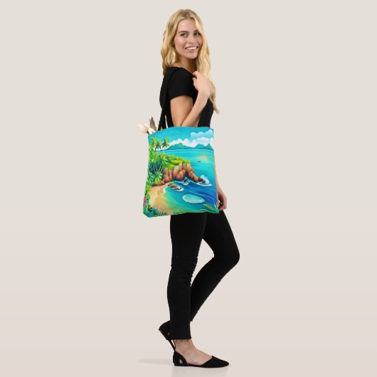 Tropical Coast Bliss Design Tote Bag (Op model)