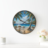 Tropical Coastal Ocean palm Tree Beach Grote Klok (Huis)