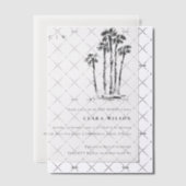Tropical Coastal Palm Schetch Baby shower Vellum Uitnodigingen (Offset (Uitnodiging))