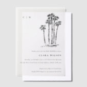 Tropical Coastal Palm Schetch Baby shower Vellum Uitnodigingen (Offset)