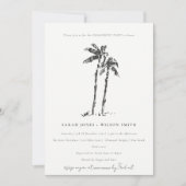Tropical Coastal Palm Schetch Verloving Kaart (Voorkant)