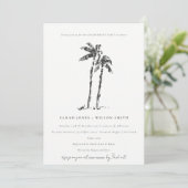 Tropical Coastal Palm Schetch Verloving Kaart (Staand voorkant)