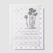 Tropical Coastal Palm Schetch Vrijgezellenfeest Vellum Uitnodigingen (Offset (Uitnodiging))