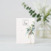 Tropical Coastal Palm Tree Earring Display Logo Visitekaartje (Staand voorkant)