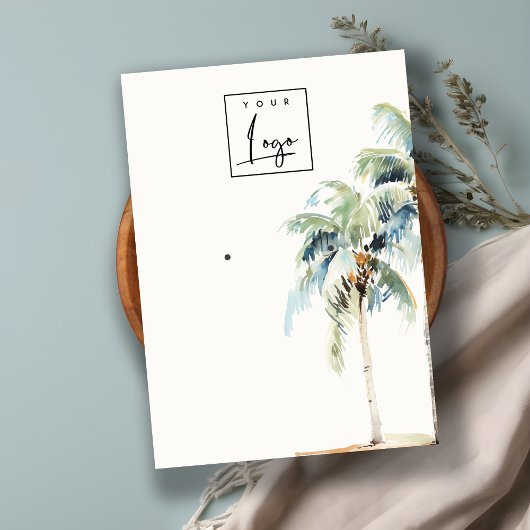 Tropical Coastal Palm Tree Earring Display Logo Visitekaartje