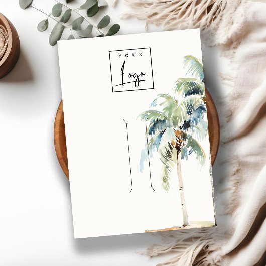 Tropical Coastal Palm Tree Hairpin Display Logo Visitekaartje