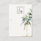 Tropical Coastal Palm Tree Ketting Display Logo Visitekaartje (Voorkant)