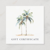 Tropical Coastal Palm Trees Cadeaubon Vierkante Visitekaartje (Voorkant)