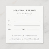 Tropical Coastal Palm Trees Cadeaubon Vierkante Visitekaartje (Achterkant)