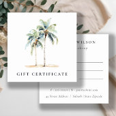 Tropical Coastal Palm Trees Cadeaubon Vierkante Visitekaartje
