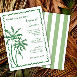 Tropical Coastal Retro Beach Destination Wedding  Kaart
