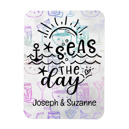 Tropical Cocktail Gepersonaliseerde Zeeen op de da Magneet (Verticaal)