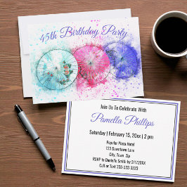 Tropical Cocktail Paraplu's 45th Verjaardag Uitnod Kaart