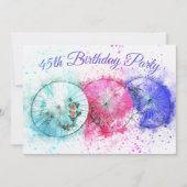Tropical Cocktail Paraplu's 45th Verjaardag Uitnod Kaart (Voorkant)