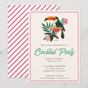 Tropical Cocktail Party Achtertuin Zomer Drinken Kaart