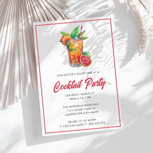 Tropical Cocktail Party Achtertuin Zomer Drinken Kaart