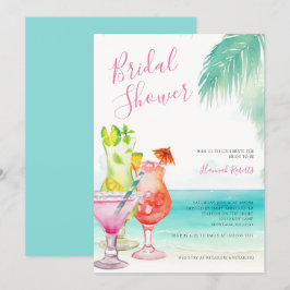 Tropical Cocktails Beach Vrijgezellenfeest Kaart