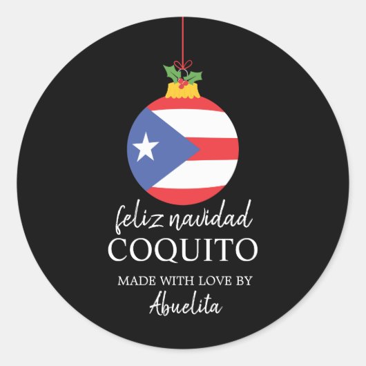 Tropical Coconut Coquito Christmas Drink Classic Ronde Sticker (Voorkant)