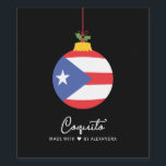 Tropical Coconut Coquito Christmas Drink Wine Lab Wijn Etiket<br><div class="desc">Etiketteer je kokosnoot en rumkool deze kerst. Etiket heeft de Puerto Ricaanse vlag kerstbal en heilig.</div>