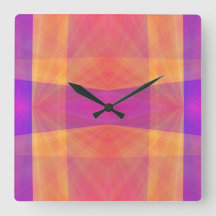 Tropical color stained glass look clock