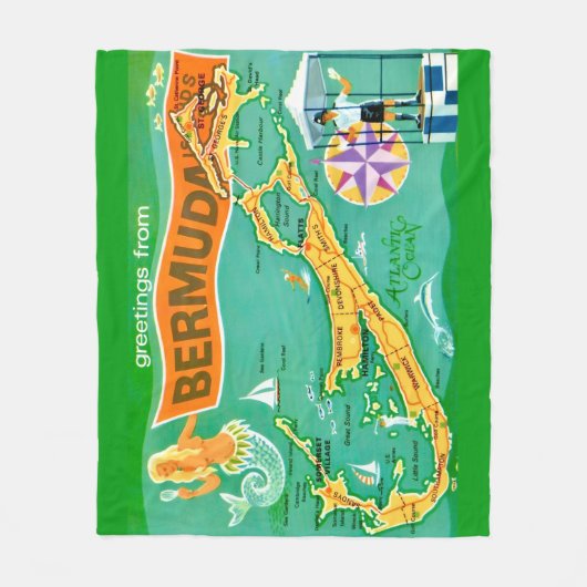 Tropical Colorful Bermuda  Fleece Deken (Voorkant)