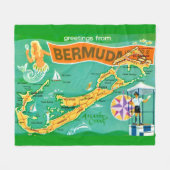 Tropical Colorful Bermuda  Fleece Deken (Voorkant (Horizontaal))
