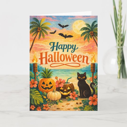 Tropical Colorful Whimsical Halloween Kaart (Voorkant)