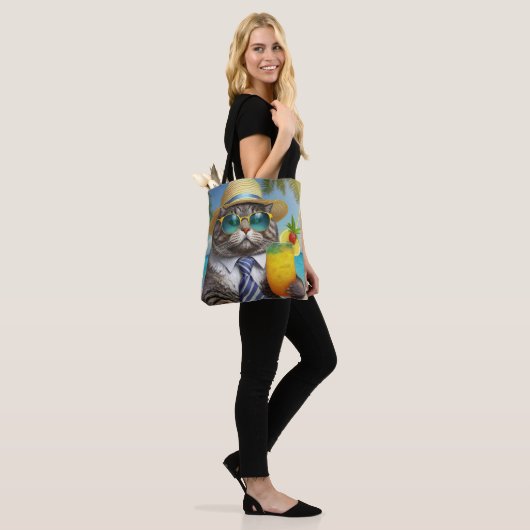 Tropical Cool Cat - Island Vibes Canvas tas (Op model)