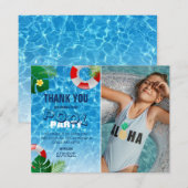 Tropical Cool Pool Party Foto Bedankkaart (Voorkant / Achterkant)