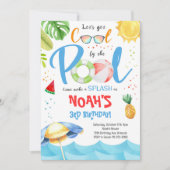 Tropical Cool Pool Party Uitnodiging voor verjaard (Voorkant)