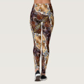 Tropical Coral Ocean Pattern Brown Leggings (Achterkant)
