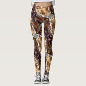 Tropical Coral Ocean Pattern Brown Leggings (Voorkant)